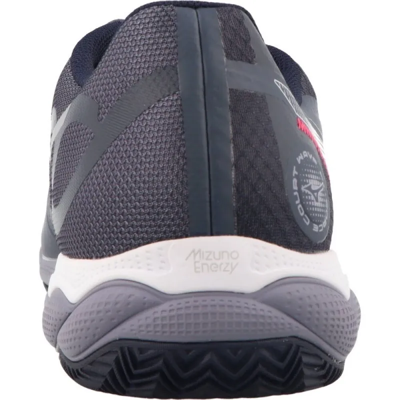 Mizuno Wave Enforce Court Clay Gray White Blue Sneakers