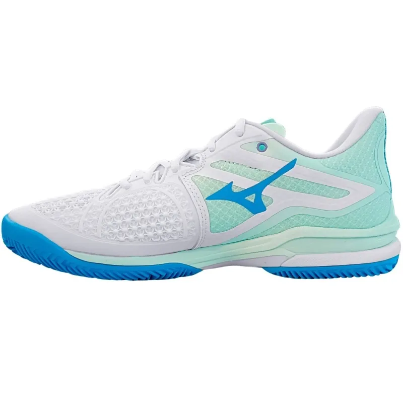 Mizuno Wave Exceed Tour 6 Clay White Blue Women's Sneakers