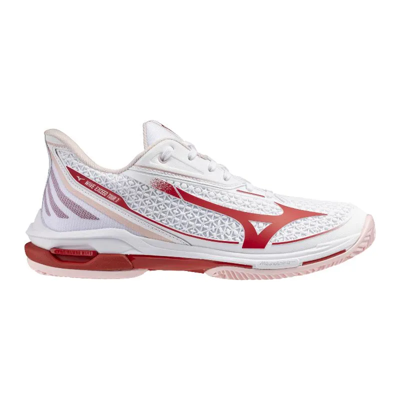 Mizuno Wave Exceed Tour 7 Clay White Red Women''s Sneakers