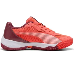 Puma Nova Court Red Bordeaux White Sneakers