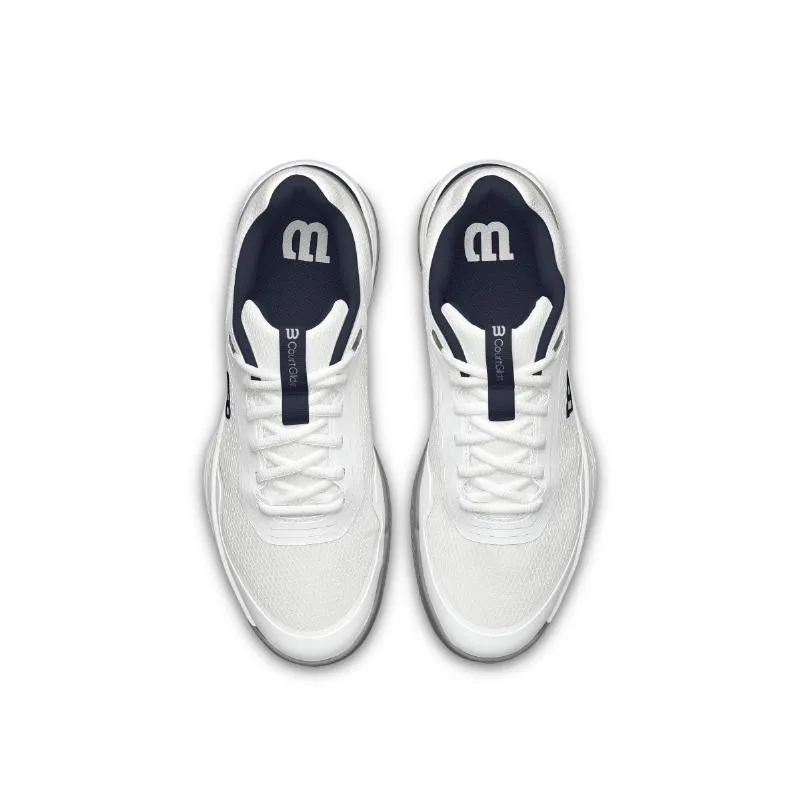 Wilson Courtglide White Navy Blue Gray Sneakers