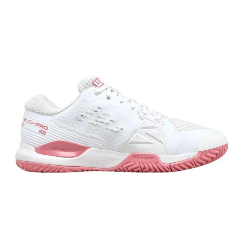 Wilson Rush Pro Ace White Pink Junior Sneakers
