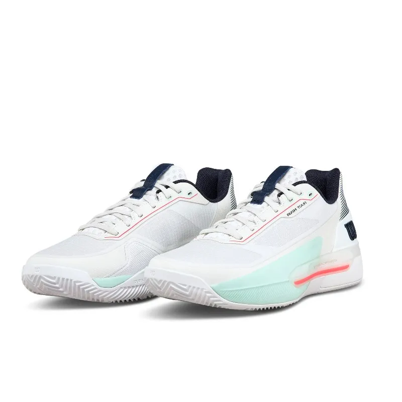 Wilson Rush Tour 5 Clay White Aqua Coral Sneakers